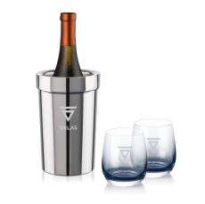 Milano Wine Cooler & Soudan Smoke Stemless Wine - Corporate Recognition Gifts