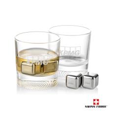 Swiss Force S/S Ice Cubes & 2 Baldwin OTR - Etched Barware