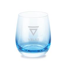 Soudan Blue Stemless Wine - Deep Etch - Wine Glasses