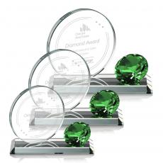 Employee Gifts - Encarna Gemstone Emerald Circle Crystal Award