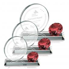 Employee Gifts - Encarna Gemstone Ruby Circle Crystal Award