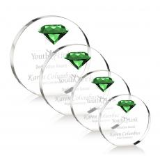 Employee Gifts - Anastasia Gemstone Emerald Circle Crystal Award