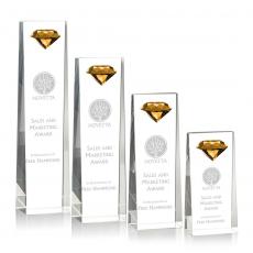 Employee Gifts - Balmoral Gemstone Amber Obelisk Crystal Award