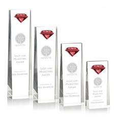 Employee Gifts - Balmoral Gemstone Ruby Obelisk Crystal Award