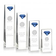 Employee Gifts - Balmoral Gemstone Sapphire Obelisk Crystal Award