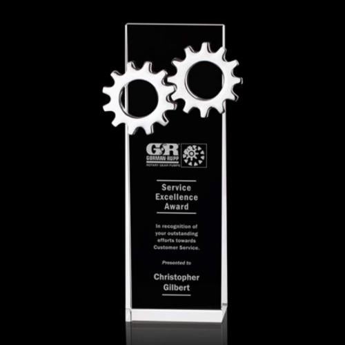 Corporate Awards - Crystal Awards - Ricarda Gear Rectangle Crystal Award