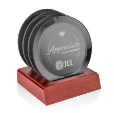 Aladdin Coaster - Set of 4 on Rosewood - Corporate Recognition Gifts