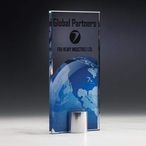 Corporate Awards - R.S. Owens - Luminous World Rectangle Metal Award