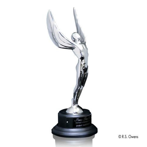 Corporate Awards - Modern Awards - Winged Achievement People on Ebony Metal Award