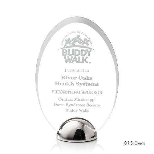 Corporate Awards - Metal Awards - Janus Hemisphere Laser Engraved Circle Acrylic Award