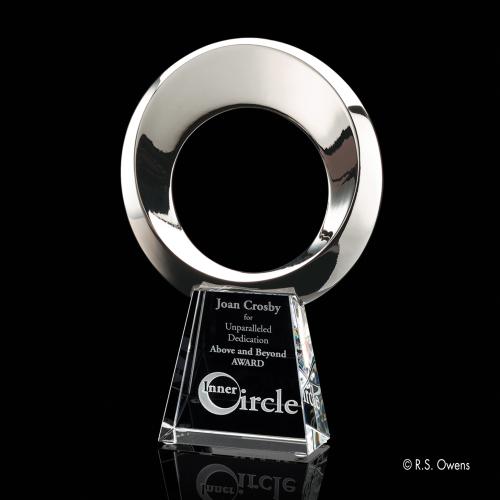 Corporate Awards - Modern Awards - Boundless Silver on Optical Circle Metal Award