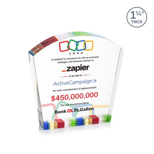 Corporate Awards - Full Color Awards - Topeka Full Color Arch & Crescent Crystal Award