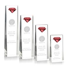 Balmoral Gemstone Ruby Obelisk Crystal Award - Corporate Awards