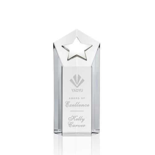 Corporate Awards - Crystal Awards - Dorchester Silver Clear Star Crystal Award