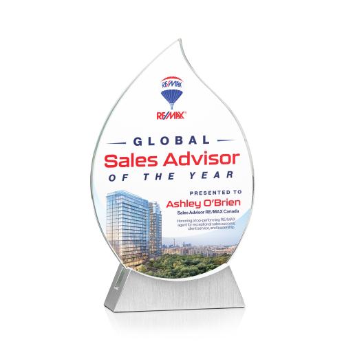 Corporate Awards - Crystal Awards - Carmack Full Color Flame Crystal Award