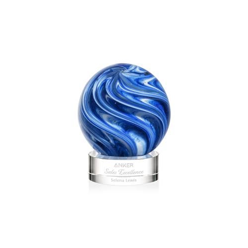 Corporate Awards - Glass Awards - Art Glass Awards - Naples Clear on Stanrich Base Spheres Glass Award