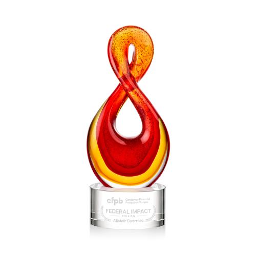 Corporate Awards - Glass Awards - Clarion Abstract / Misc on Marvel Base Glass Award