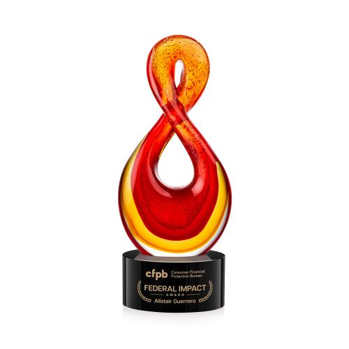 Corporate Awards - Glass Awards - Clarion Abstract / Misc on Marvel Black Glass Award