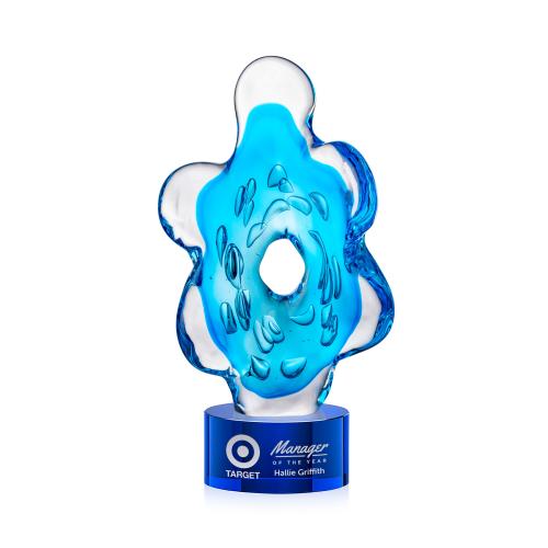 Corporate Awards - Glass Awards - Trillium Abstract / Misc on Marvel Blue Glass Award