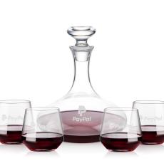 Elliston Decanter & Tucson Stemless Wine Set - Corporate Recognition Gifts