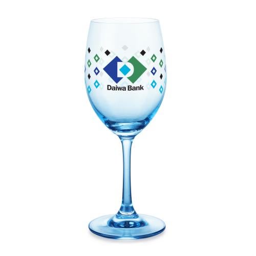 Corporate Recognition Gifts - Etched Barware - Wine Glasses - Soudan Wine Blue - Full Color