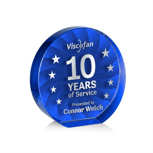 Corporate Awards - Crystal Awards - Apollo Blue Circle Crystal Award