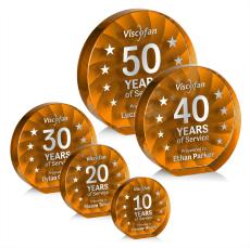 Apollo Orange Circle Crystal Award - Newest Additions