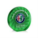 Apollo Full Color Green Circle Crystal Award