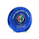 Apollo Full Color Blue Circle Crystal Award
