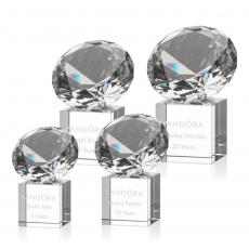 Employee Gifts - Gemstone Diamond on Cube Crystal Award