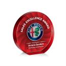Apollo Full Color Red Circle Crystal Award