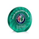 Apollo Full Color Teal Circle Crystal Award