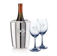 Pescara Wine Cooler & Soudan Smoke Wine - Etched Barware
