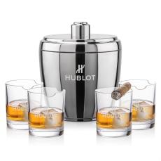 Pescara Ice Bucket & Veradero On-the-Rocks - Etched Barware