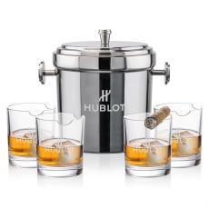 Milano Ice Bucket & Veradero On-the-Rocks - Etched Barware