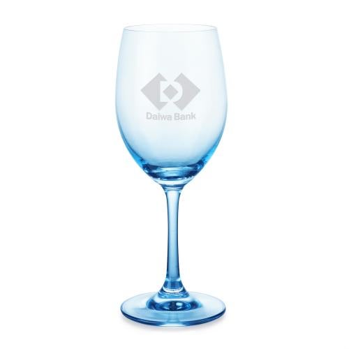 Corporate Recognition Gifts - Etched Barware - Wine Glasses - Soudan Wine Blue - Deep Etch