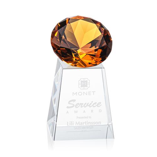 Corporate Awards - Award Shapes - Diamond Awards - Celestina Gemstone Amber Crystal Award