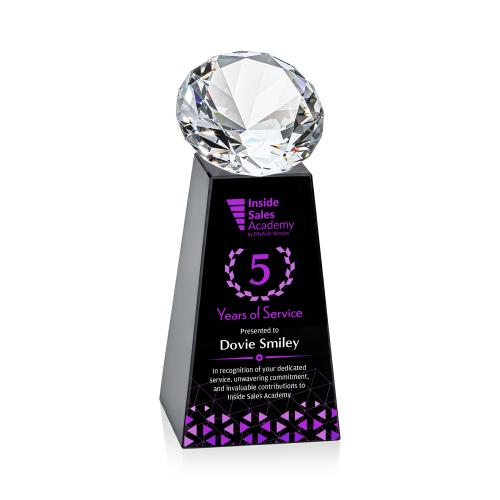 Corporate Awards - Crystal Awards - Novita Full Color Black/Diamond Crystal Award
