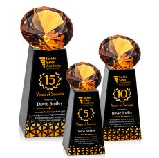 Novita Full Color Black/Amber Crystal Award - Award Shapes