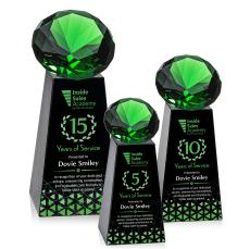 Novita Full Color Black/Emerald Crystal Award - Award Shapes