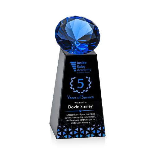 Corporate Awards - Crystal Awards - Novita Full Color Black/Sapphire Crystal Award