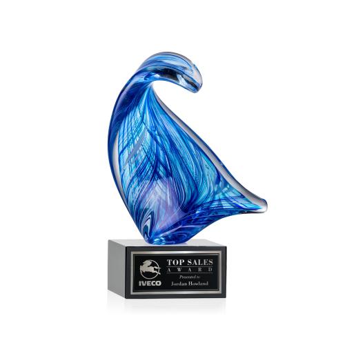 Corporate Awards - Glass Awards - Art Glass Awards - Laguna Abstract / Misc on Hancock Black Glass Award