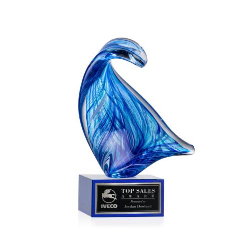 Corporate Awards - Glass Awards - Art Glass Awards - Laguna Abstract / Misc on Hancock Blue Glass Award