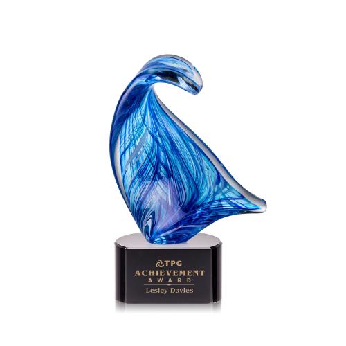 Corporate Awards - Glass Awards - Art Glass Awards - Laguna Abstract / Misc on Paragon Black Glass Award
