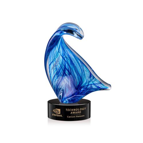 Corporate Awards - Glass Awards - Art Glass Awards - Laguna Abstract / Misc on Stanrich Black Glass Award