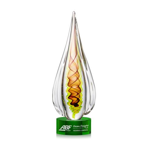 Corporate Awards - Glass Awards - Carterra Glass on Marvel Green Award