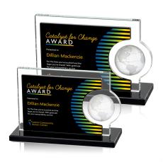 Calvina Full Color Black Rectangle Crystal Award - Full Color Awards