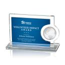 Calvina Globe Blue Spheres Crystal Award