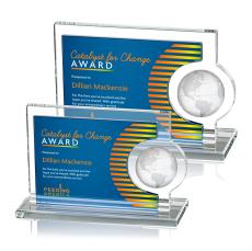 Calvina Full Color Blue Rectangle Crystal Award - Full Color Awards