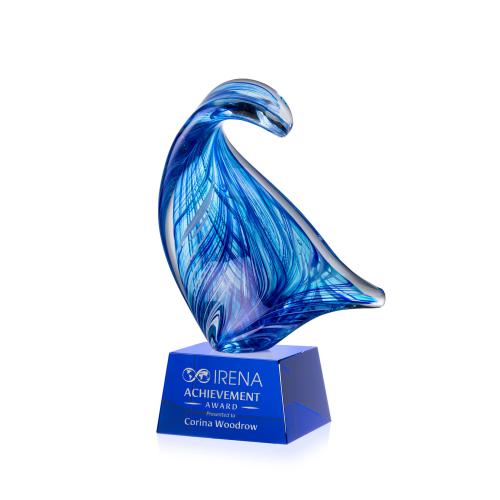 Corporate Awards - Glass Awards - Art Glass Awards - Laguna Abstract / Misc on Robson Blue Glass Award